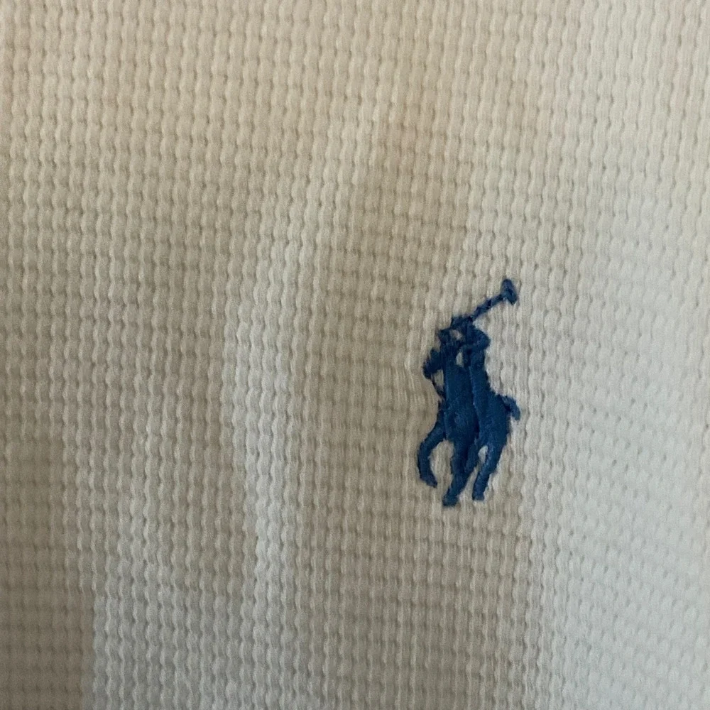 Polo Ralph Lauren Mens 2XL Cream Waffle Knit Thermal V-Neck Shirt Pima Cotton
